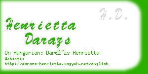 henrietta darazs business card